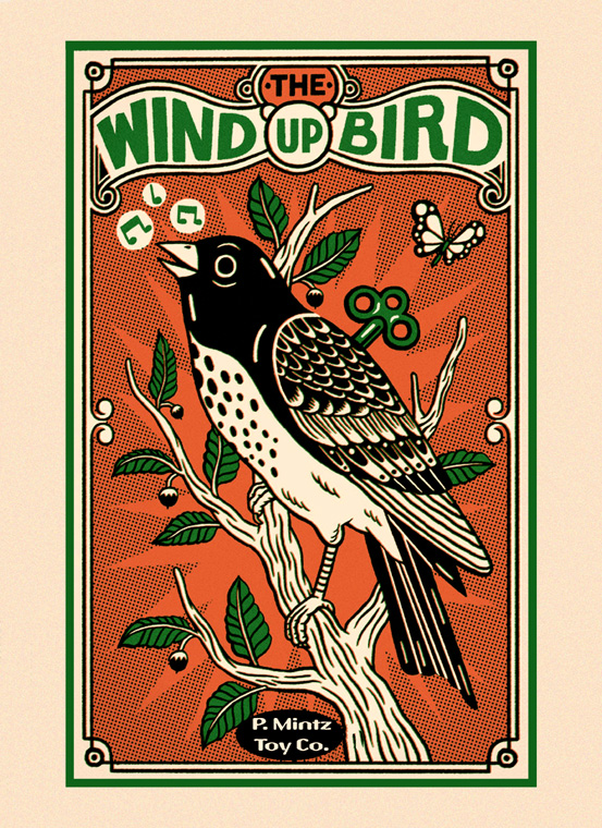 Toy Wind Up Bird Singing American Oriole Vintage Poster Repro FREE SHIPPING